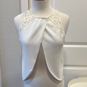 Parker Split Front Cream Blouse